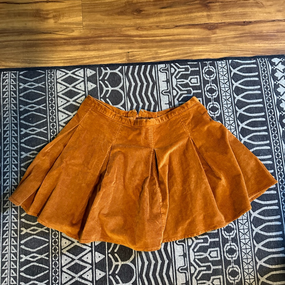 Light brown corduroy mini skirt